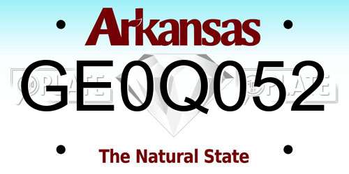 GE0Q052 Arkansas License Plate