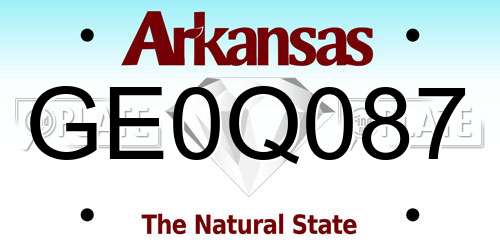 GE0Q087 Arkansas License Plate