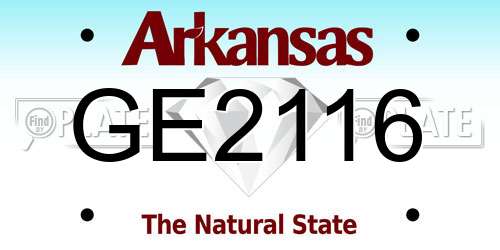 GE2116 Arkansas License Plate