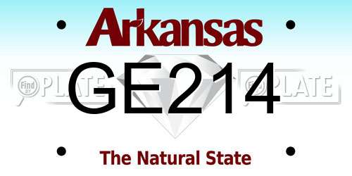 GE214 Arkansas License Plate
