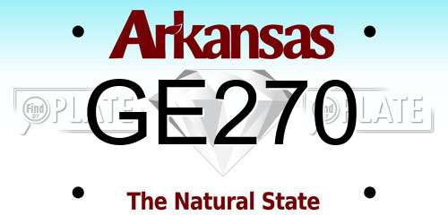 GE270 Arkansas License Plate