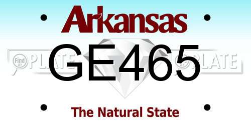 GE465 Arkansas License Plate