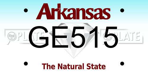 GE515 Arkansas License Plate
