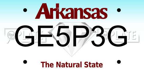 GE5P3G Arkansas License Plate
