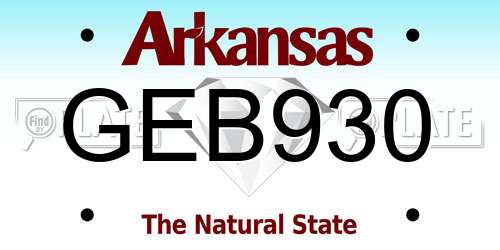 GEB930 Arkansas License Plate