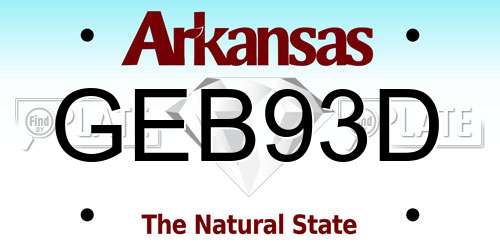 GEB93D Arkansas License Plate