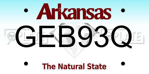 GEB93Q Arkansas License Plate