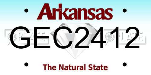 GEC2412 Arkansas License Plate