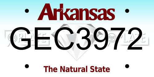 GEC3972 Arkansas License Plate