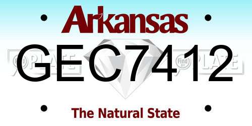 GEC7412 Arkansas License Plate