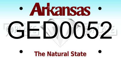 GED0052 Arkansas License Plate