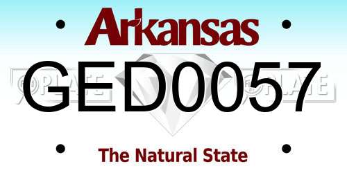 GED0057 Arkansas License Plate