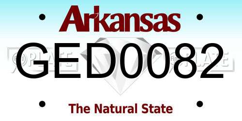 GED0082 Arkansas License Plate