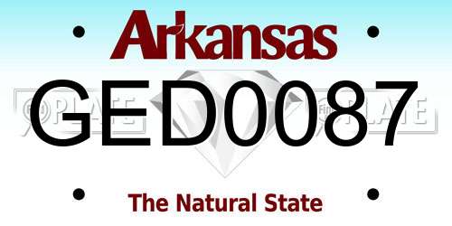 GED0087 Arkansas License Plate