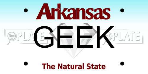 GEEK Arkansas License Plate