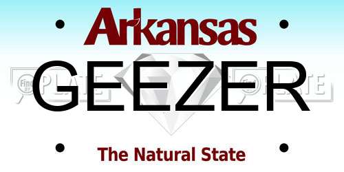 GEEZER Arkansas License Plate