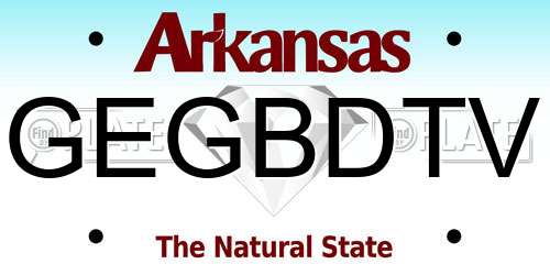 GEGBDTV Arkansas License Plate