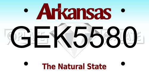 GEK5580 Arkansas License Plate