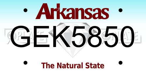 GEK5850 Arkansas License Plate