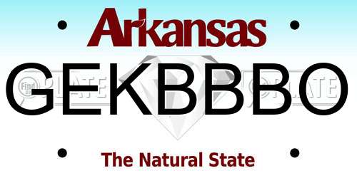GEKBBBO Arkansas License Plate