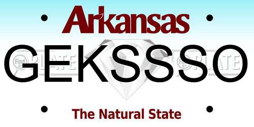 GEKSSSO Arkansas License Plate