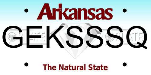 GEKSSSQ Arkansas License Plate