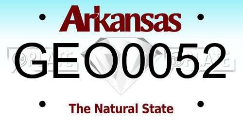 GEO0052 Arkansas License Plate