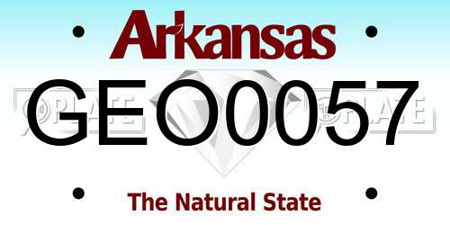 GEO0057 Arkansas License Plate
