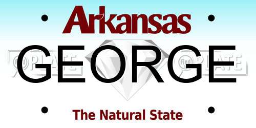 GEORGE Arkansas License Plate