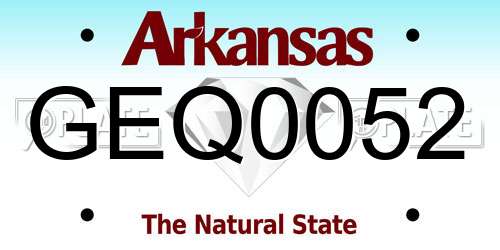 GEQ0052 Arkansas License Plate
