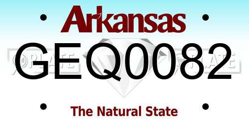 GEQ0082 Arkansas License Plate