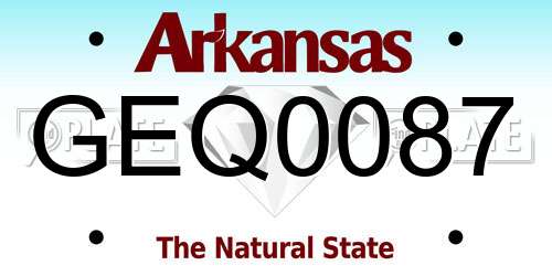 GEQ0087 Arkansas License Plate