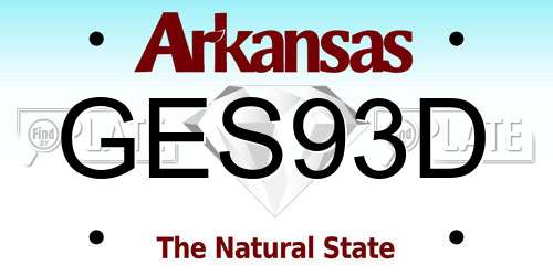 GES93D Arkansas License Plate