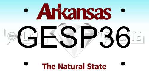 GESP36 Arkansas License Plate