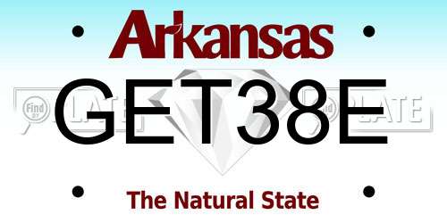 GET38E Arkansas License Plate