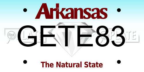 GETE83 Arkansas License Plate