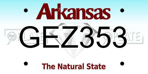 GEZ353 Arkansas License Plate
