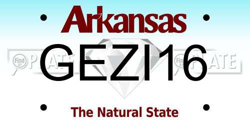 GEZI16 Arkansas License Plate