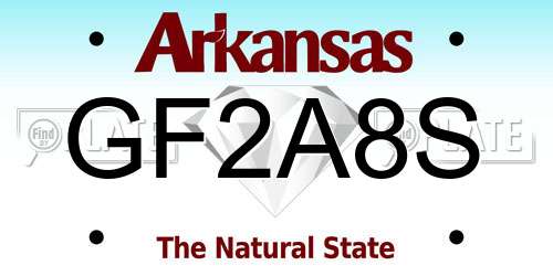 GF2A8S Arkansas License Plate