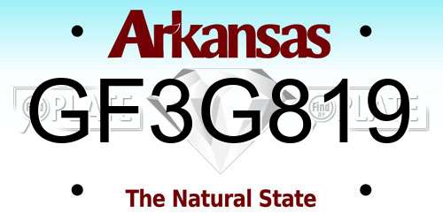 GF3G819 Arkansas License Plate