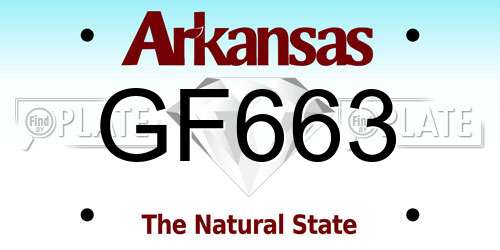 GF663 Arkansas License Plate