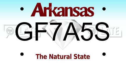 GF7A5S Arkansas License Plate