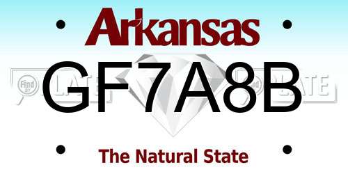 GF7A8B Arkansas License Plate