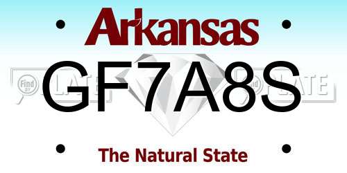 GF7A8S Arkansas License Plate