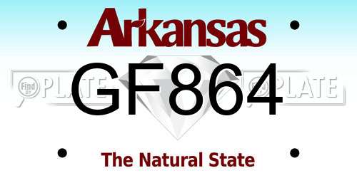 GF864 Arkansas License Plate