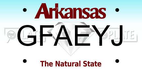GFAEYJ Arkansas License Plate