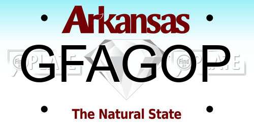 GFAGOP Arkansas License Plate
