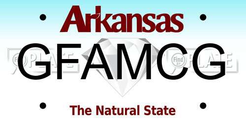 GFAMCG Arkansas License Plate