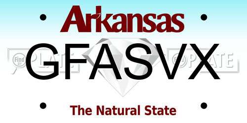 GFASVX Arkansas License Plate