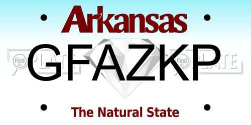 GFAZKP Arkansas License Plate